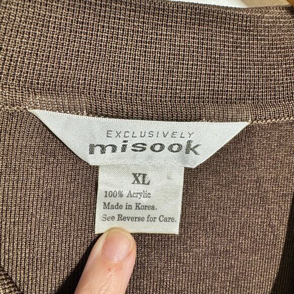 Misook Double Knit Breasted Jacket Blazer Women XL Chocolate Brown Old Money - Picture 4 of 7